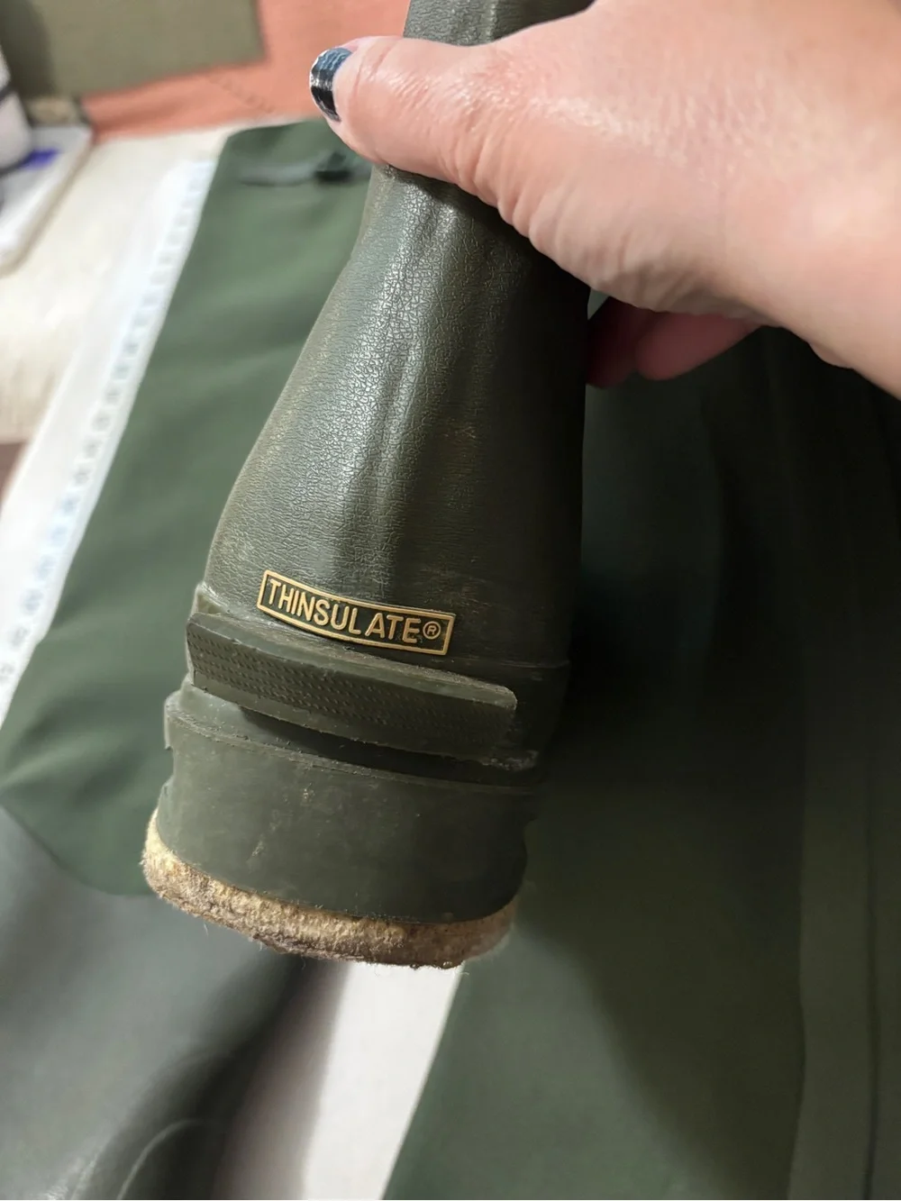 Orvis Mens Green Hip Waders Boots Size 11 Felt Bootfoot Waterproof Fly Fishing